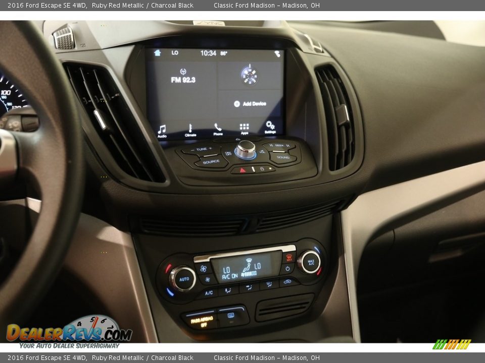 2016 Ford Escape SE 4WD Ruby Red Metallic / Charcoal Black Photo #9