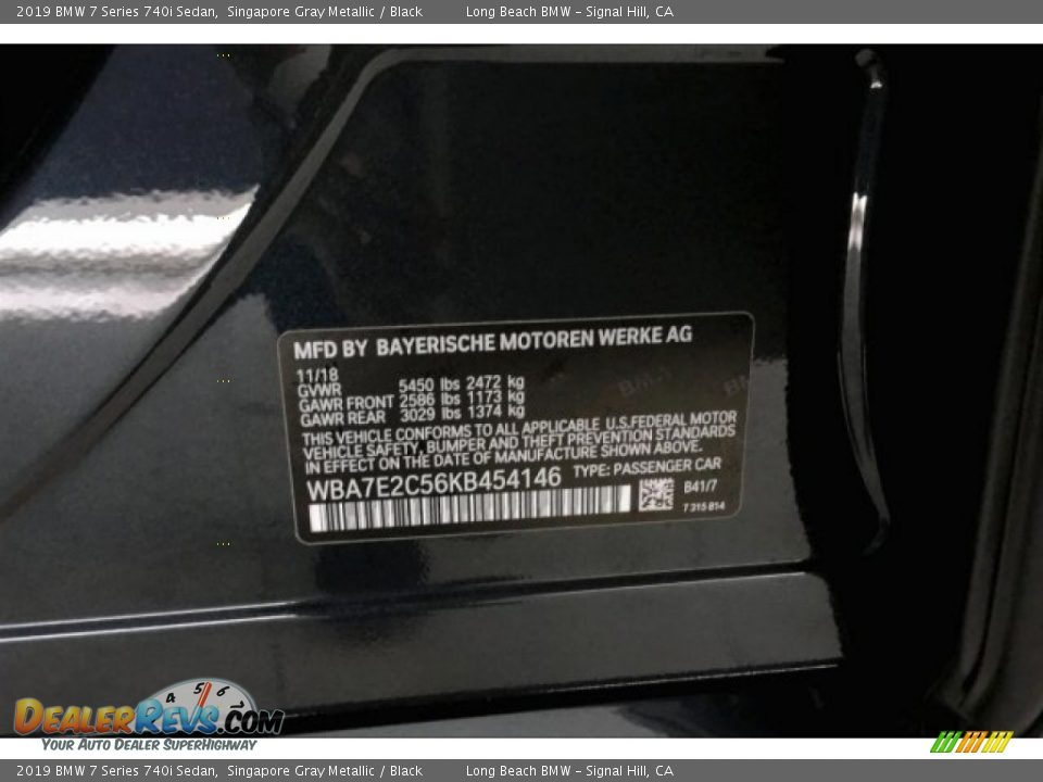 2019 BMW 7 Series 740i Sedan Singapore Gray Metallic / Black Photo #19
