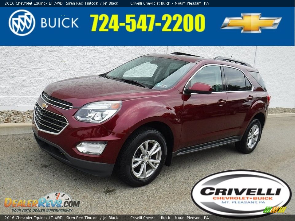 2016 Chevrolet Equinox LT AWD Siren Red Tintcoat / Jet Black Photo #1