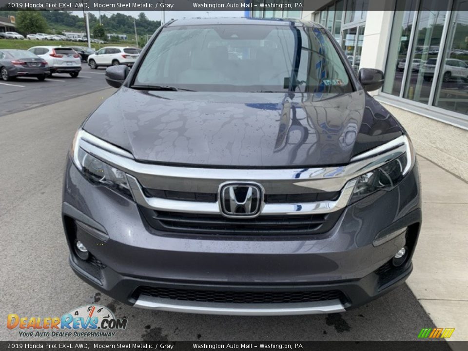 2019 Honda Pilot EX-L AWD Modern Steel Metallic / Gray Photo #3