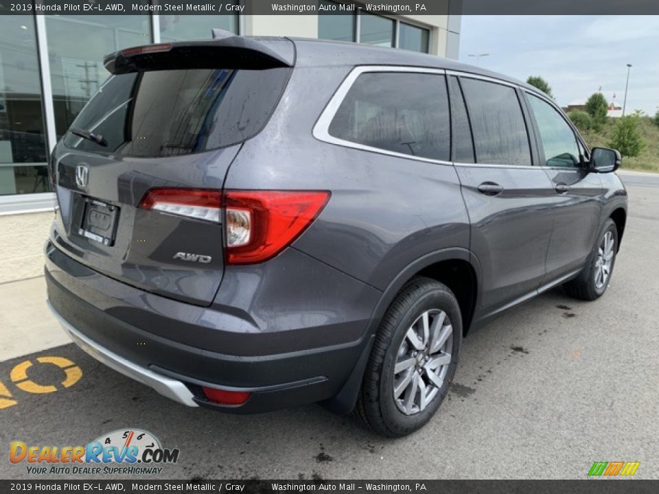 2019 Honda Pilot EX-L AWD Modern Steel Metallic / Gray Photo #7