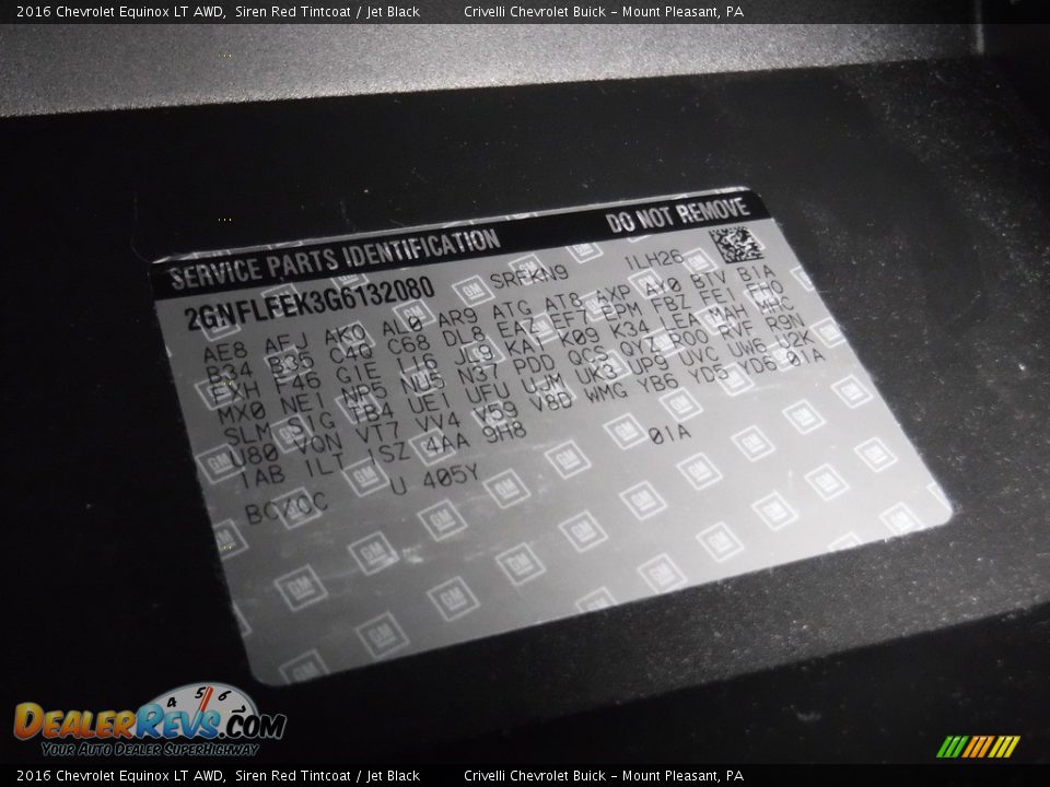 2016 Chevrolet Equinox LT AWD Siren Red Tintcoat / Jet Black Photo #36