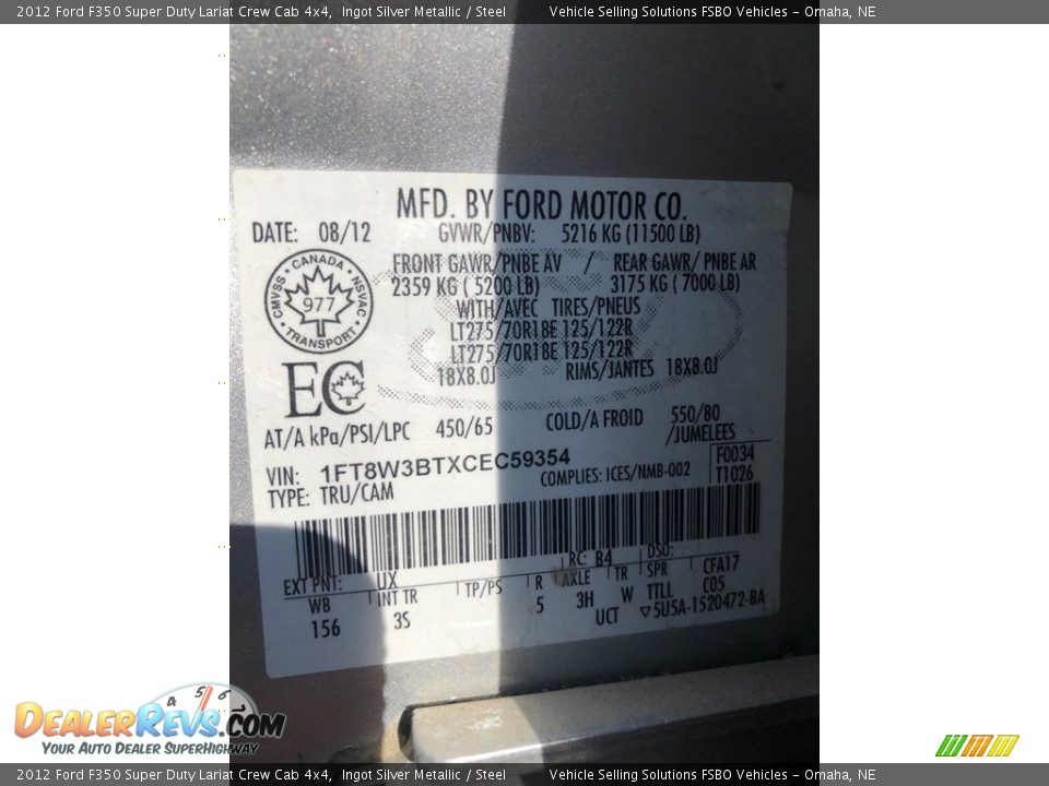 2012 Ford F350 Super Duty Lariat Crew Cab 4x4 Ingot Silver Metallic / Steel Photo #19