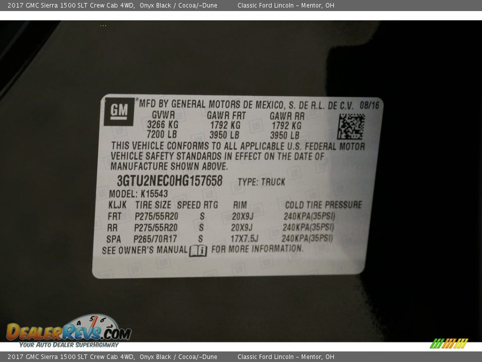 2017 GMC Sierra 1500 SLT Crew Cab 4WD Onyx Black / Cocoa/­Dune Photo #22