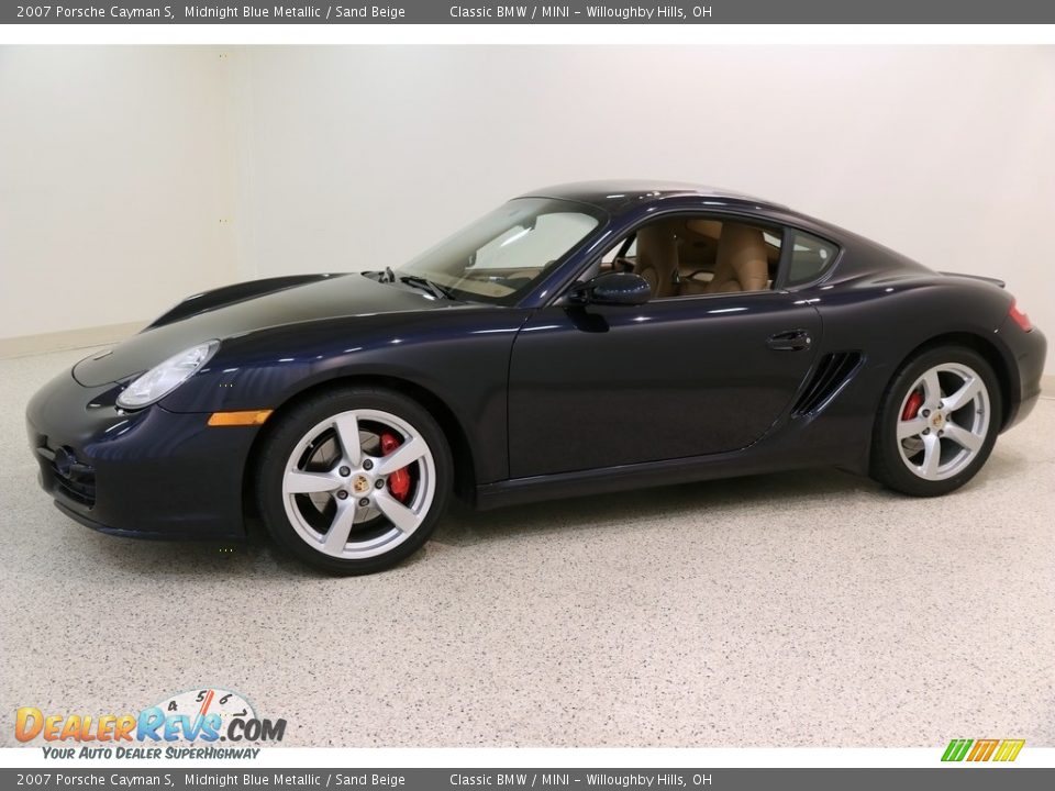 2007 Porsche Cayman S Midnight Blue Metallic / Sand Beige Photo #3
