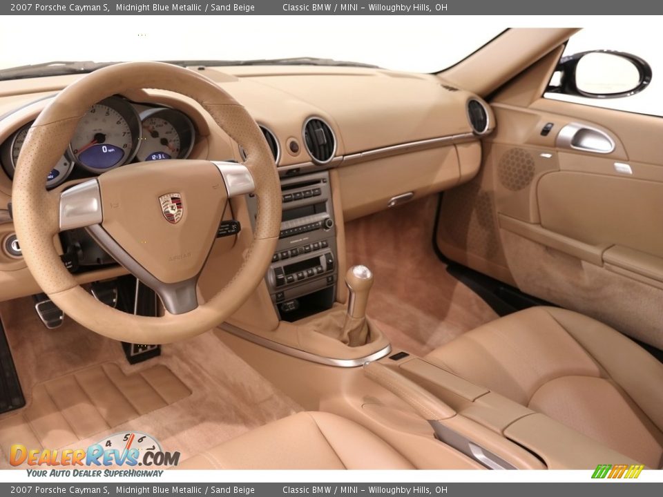 2007 Porsche Cayman S Midnight Blue Metallic / Sand Beige Photo #6