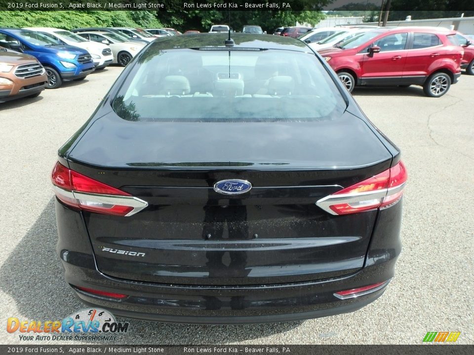 2019 Ford Fusion S Agate Black / Medium Light Stone Photo #4