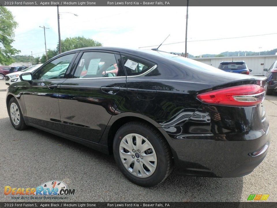 2019 Ford Fusion S Agate Black / Medium Light Stone Photo #5