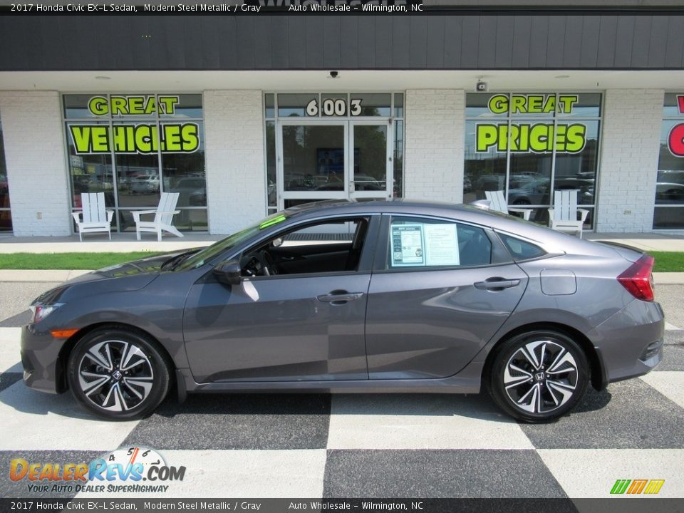 2017 Honda Civic EX-L Sedan Modern Steel Metallic / Gray Photo #1