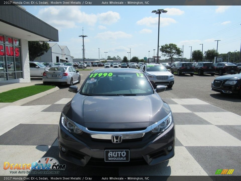 2017 Honda Civic EX-L Sedan Modern Steel Metallic / Gray Photo #2