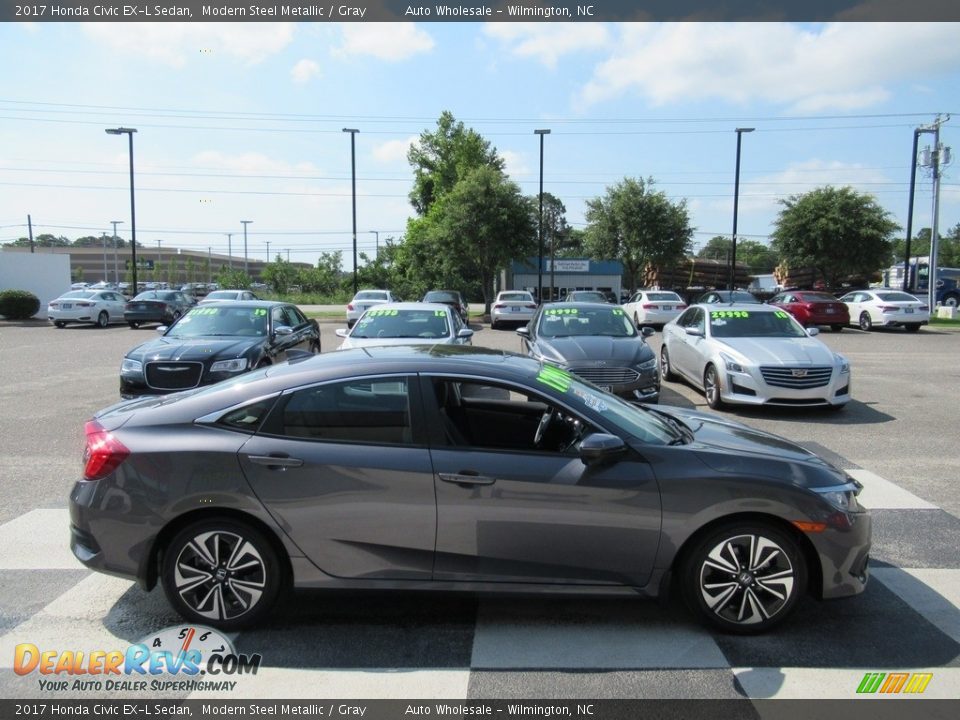 2017 Honda Civic EX-L Sedan Modern Steel Metallic / Gray Photo #4