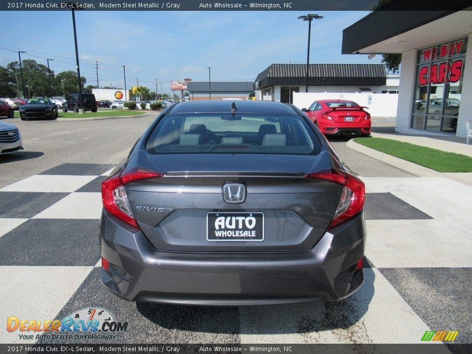 2017 Honda Civic EX-L Sedan Modern Steel Metallic / Gray Photo #7