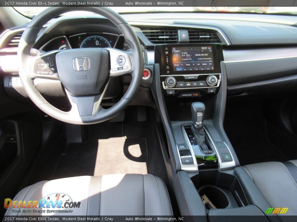 2017 Honda Civic EX-L Sedan Modern Steel Metallic / Gray Photo #10