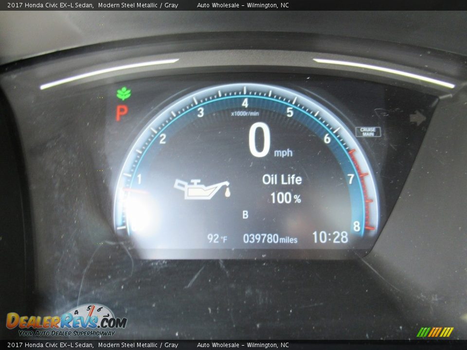 2017 Honda Civic EX-L Sedan Modern Steel Metallic / Gray Photo #16