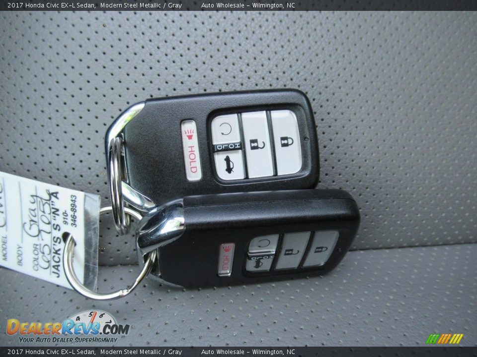 2017 Honda Civic EX-L Sedan Modern Steel Metallic / Gray Photo #20