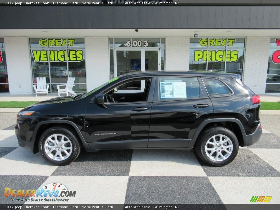 2017 Jeep Cherokee Sport Diamond Black Crystal Pearl / Black Photo #1