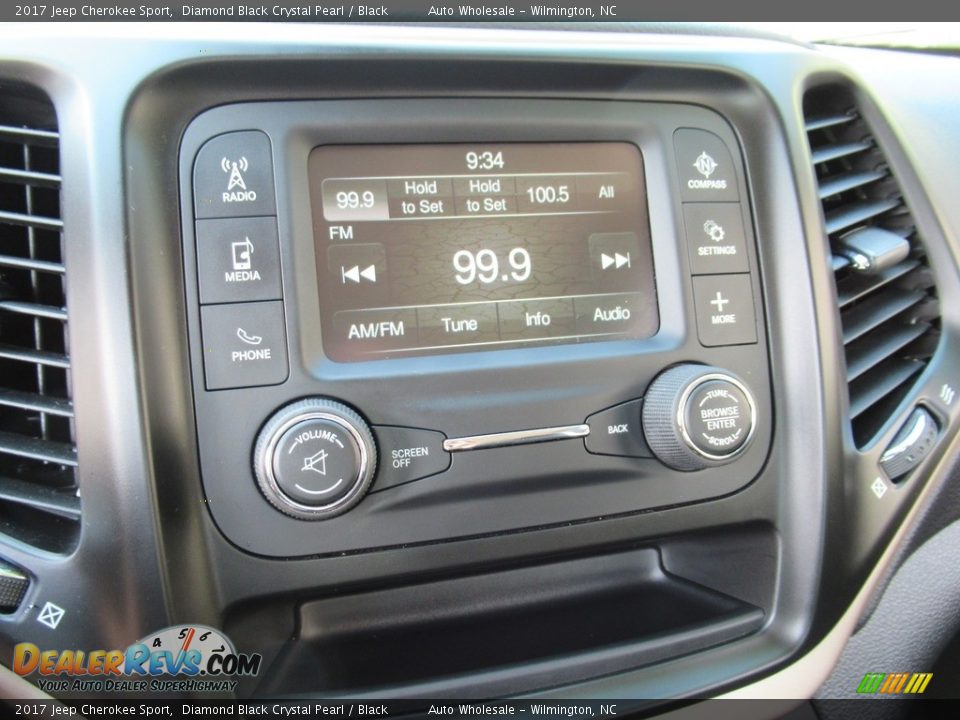 2017 Jeep Cherokee Sport Diamond Black Crystal Pearl / Black Photo #17