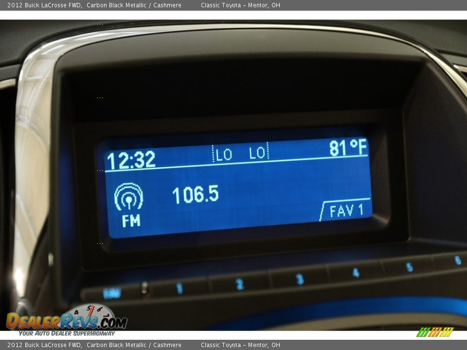 2012 Buick LaCrosse FWD Carbon Black Metallic / Cashmere Photo #9