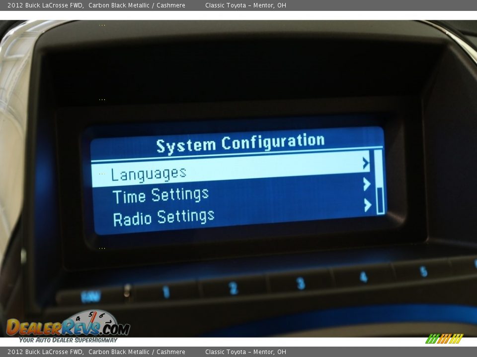 2012 Buick LaCrosse FWD Carbon Black Metallic / Cashmere Photo #10