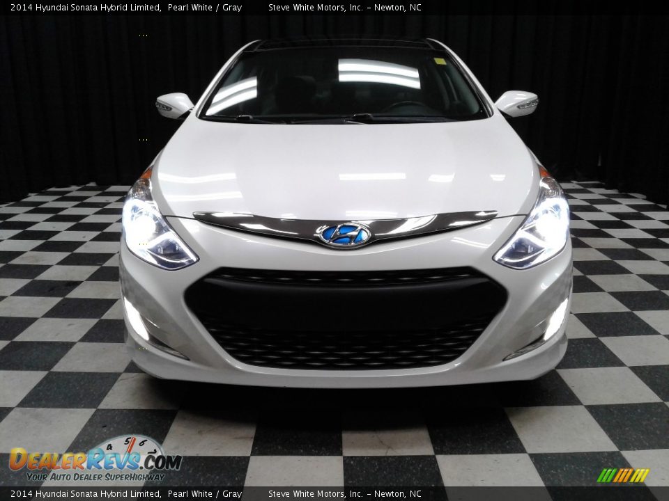2014 Hyundai Sonata Hybrid Limited Pearl White / Gray Photo #3