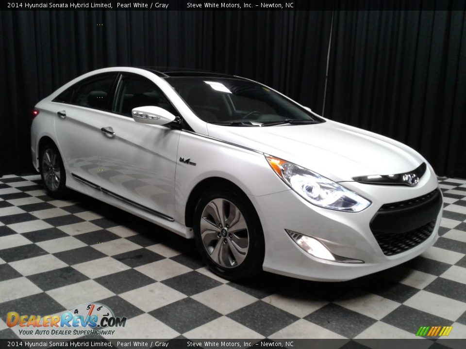 2014 Hyundai Sonata Hybrid Limited Pearl White / Gray Photo #4