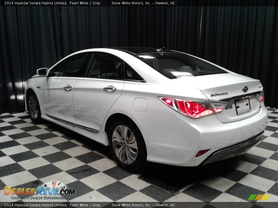 2014 Hyundai Sonata Hybrid Limited Pearl White / Gray Photo #8