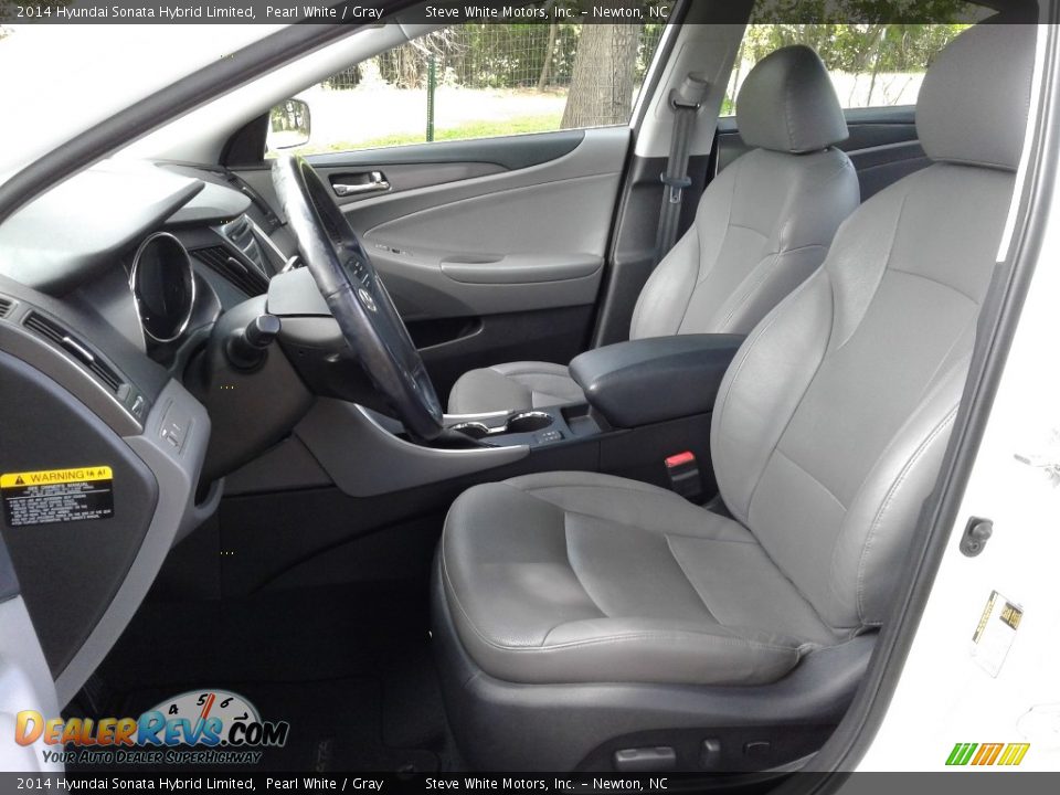 2014 Hyundai Sonata Hybrid Limited Pearl White / Gray Photo #11