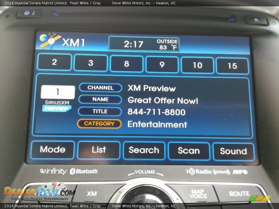 2014 Hyundai Sonata Hybrid Limited Pearl White / Gray Photo #22