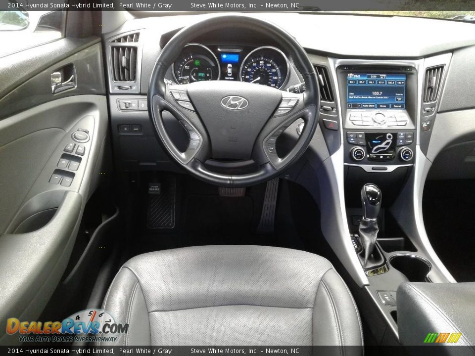 2014 Hyundai Sonata Hybrid Limited Pearl White / Gray Photo #31