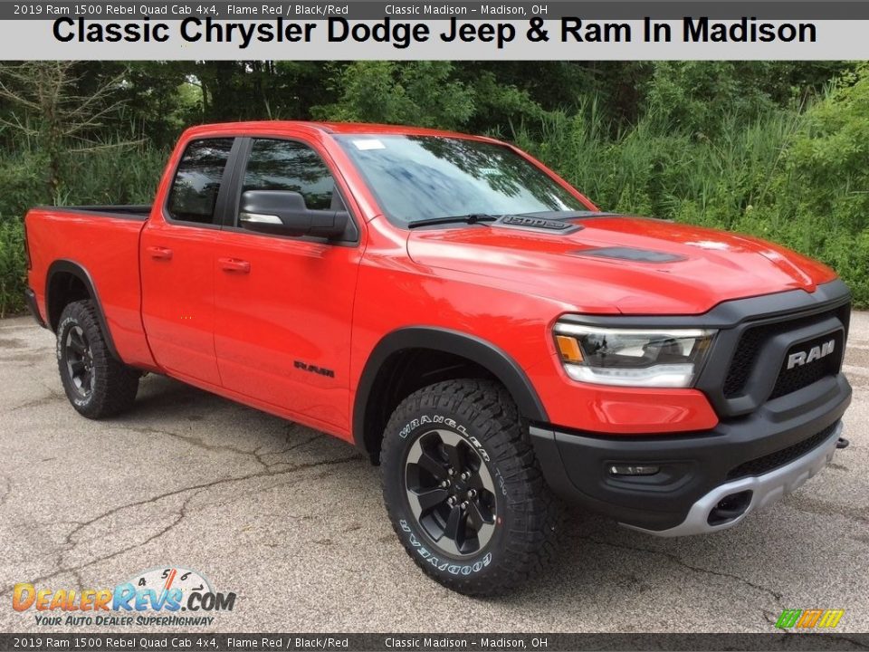 2019 Ram 1500 Rebel Quad Cab 4x4 Flame Red / Black/Red Photo #1