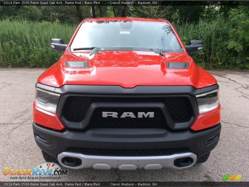 2019 Ram 1500 Rebel Quad Cab 4x4 Flame Red / Black/Red Photo #2