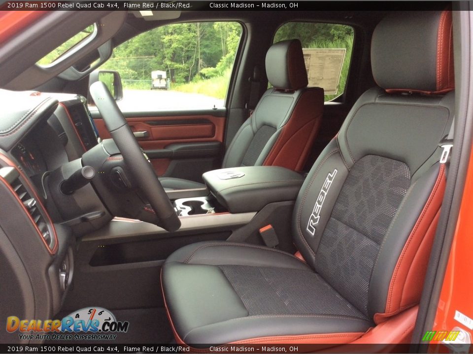 Black/Red Interior - 2019 Ram 1500 Rebel Quad Cab 4x4 Photo #10