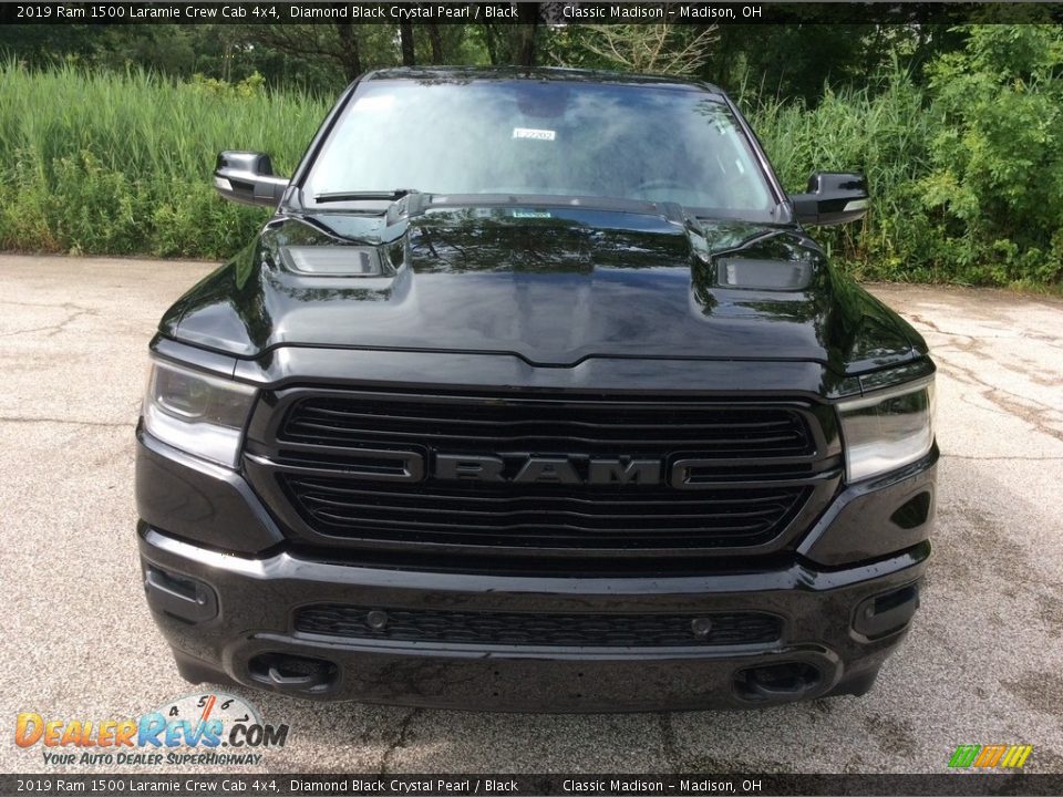 2019 Ram 1500 Laramie Crew Cab 4x4 Diamond Black Crystal Pearl / Black Photo #2