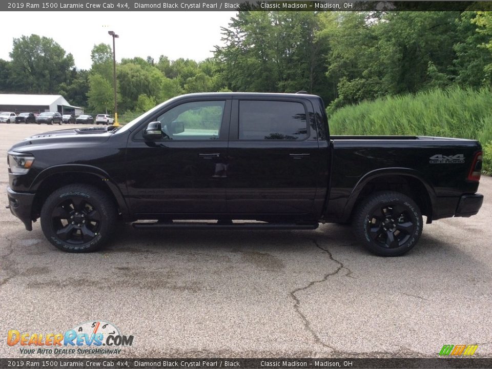 2019 Ram 1500 Laramie Crew Cab 4x4 Diamond Black Crystal Pearl / Black Photo #4