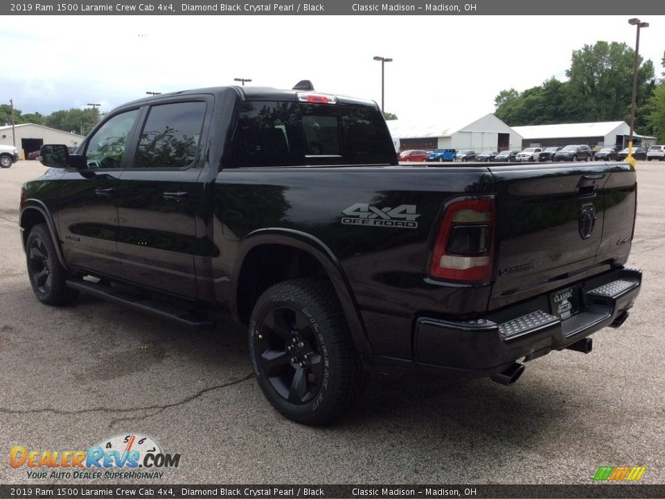 2019 Ram 1500 Laramie Crew Cab 4x4 Diamond Black Crystal Pearl / Black Photo #5