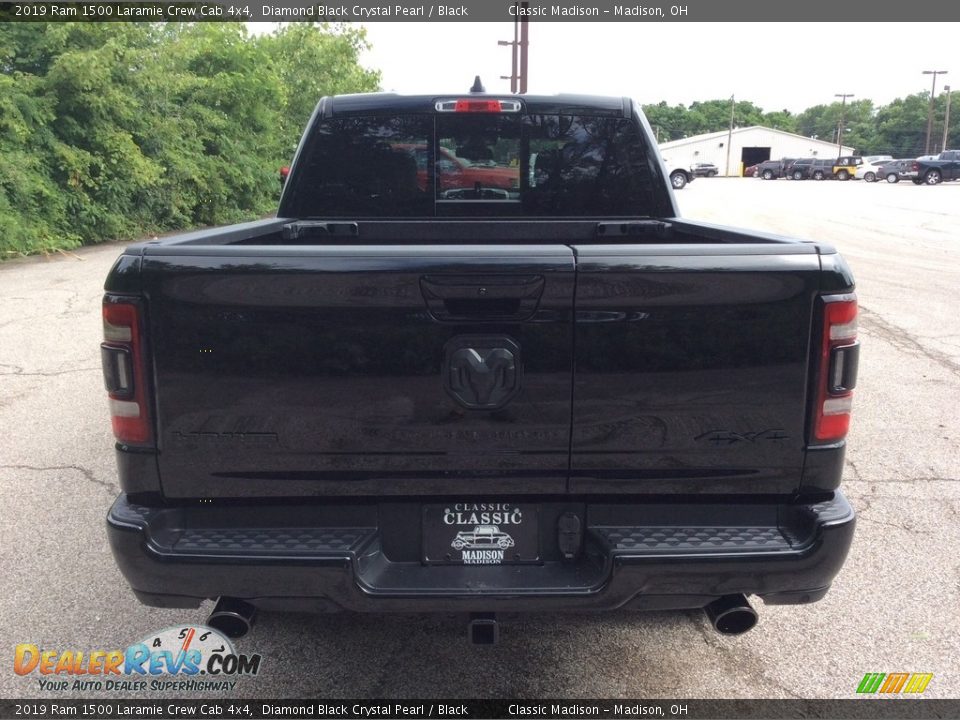 2019 Ram 1500 Laramie Crew Cab 4x4 Diamond Black Crystal Pearl / Black Photo #6