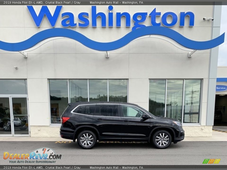 2019 Honda Pilot EX-L AWD Crystal Black Pearl / Gray Photo #1