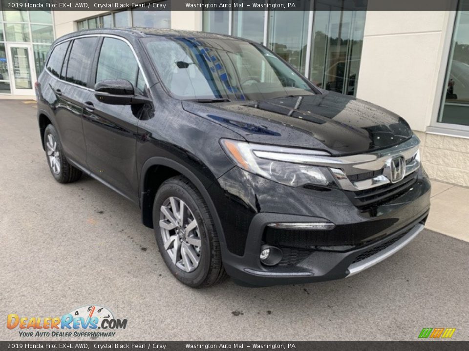 2019 Honda Pilot EX-L AWD Crystal Black Pearl / Gray Photo #2