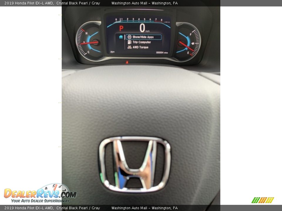 2019 Honda Pilot EX-L AWD Crystal Black Pearl / Gray Photo #36