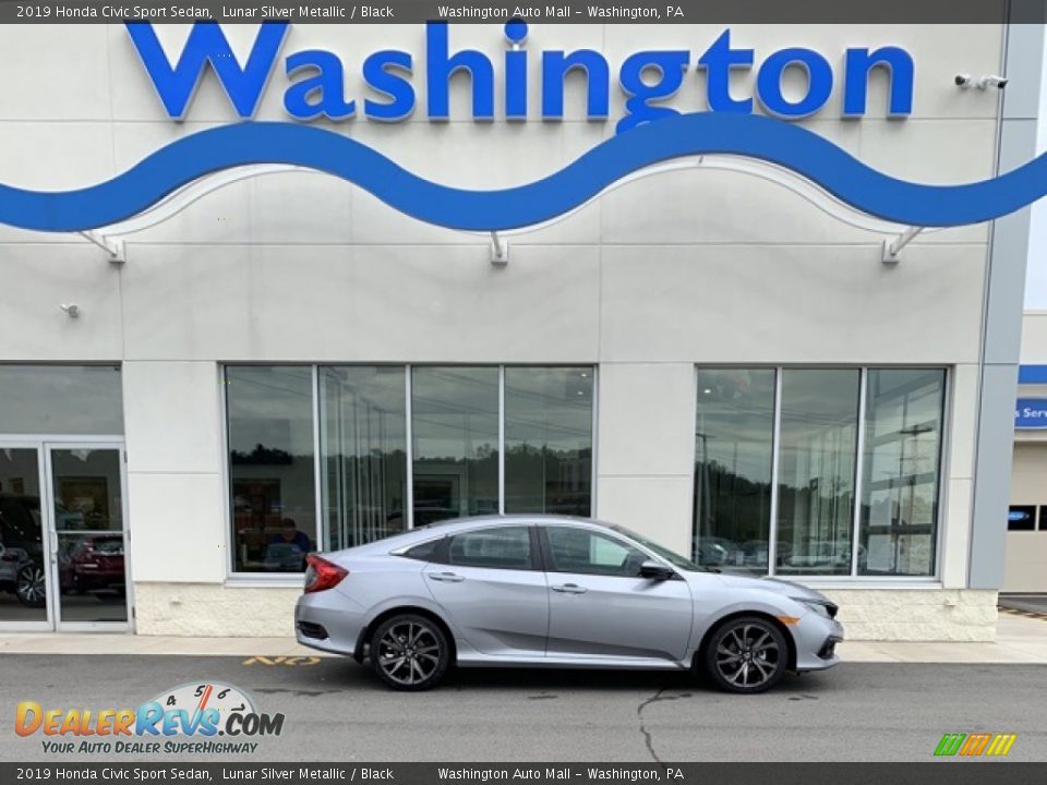 2019 Honda Civic Sport Sedan Lunar Silver Metallic / Black Photo #1