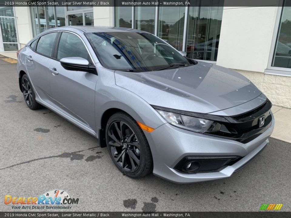 2019 Honda Civic Sport Sedan Lunar Silver Metallic / Black Photo #2