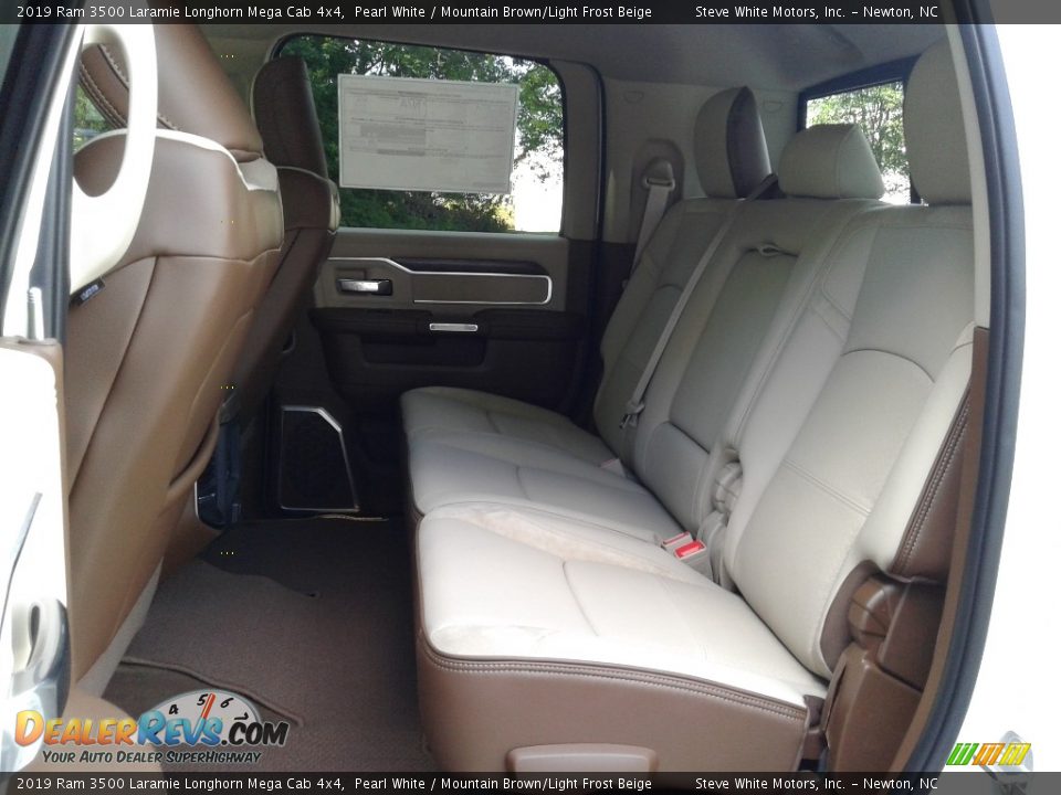 2019 Ram 3500 Laramie Longhorn Mega Cab 4x4 Pearl White / Mountain Brown/Light Frost Beige Photo #11