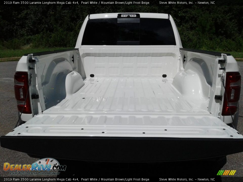 2019 Ram 3500 Laramie Longhorn Mega Cab 4x4 Pearl White / Mountain Brown/Light Frost Beige Photo #12