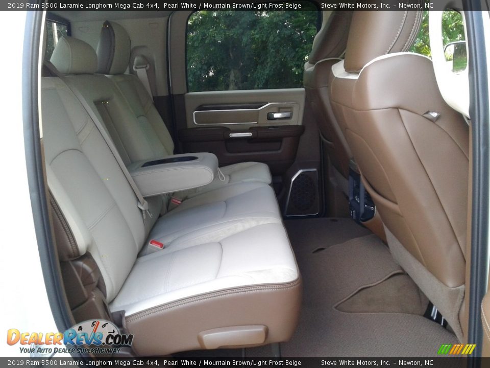 2019 Ram 3500 Laramie Longhorn Mega Cab 4x4 Pearl White / Mountain Brown/Light Frost Beige Photo #14