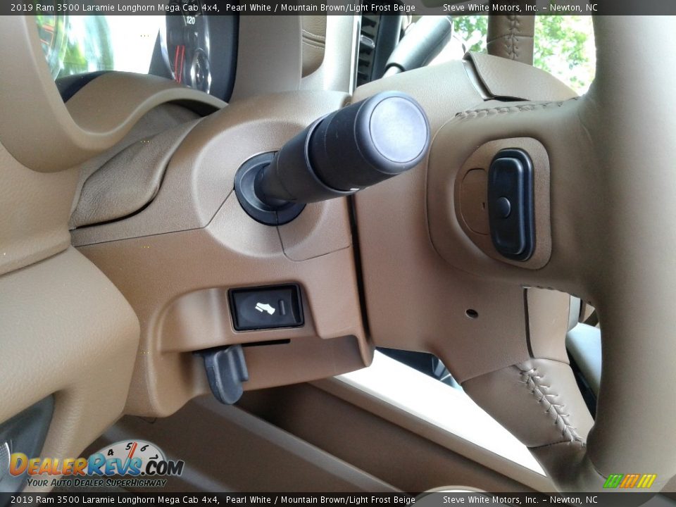 2019 Ram 3500 Laramie Longhorn Mega Cab 4x4 Pearl White / Mountain Brown/Light Frost Beige Photo #16