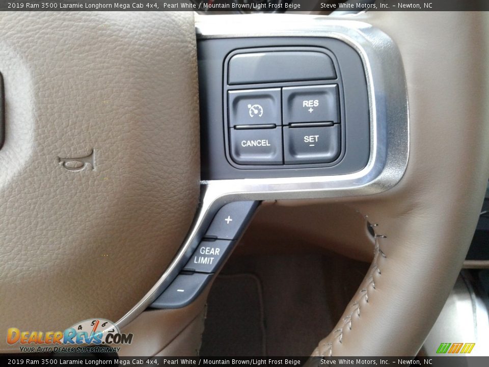2019 Ram 3500 Laramie Longhorn Mega Cab 4x4 Pearl White / Mountain Brown/Light Frost Beige Photo #18