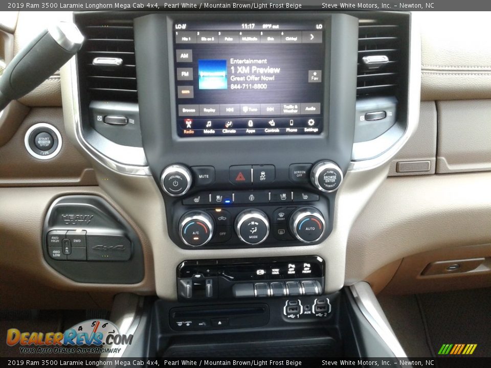 2019 Ram 3500 Laramie Longhorn Mega Cab 4x4 Pearl White / Mountain Brown/Light Frost Beige Photo #20