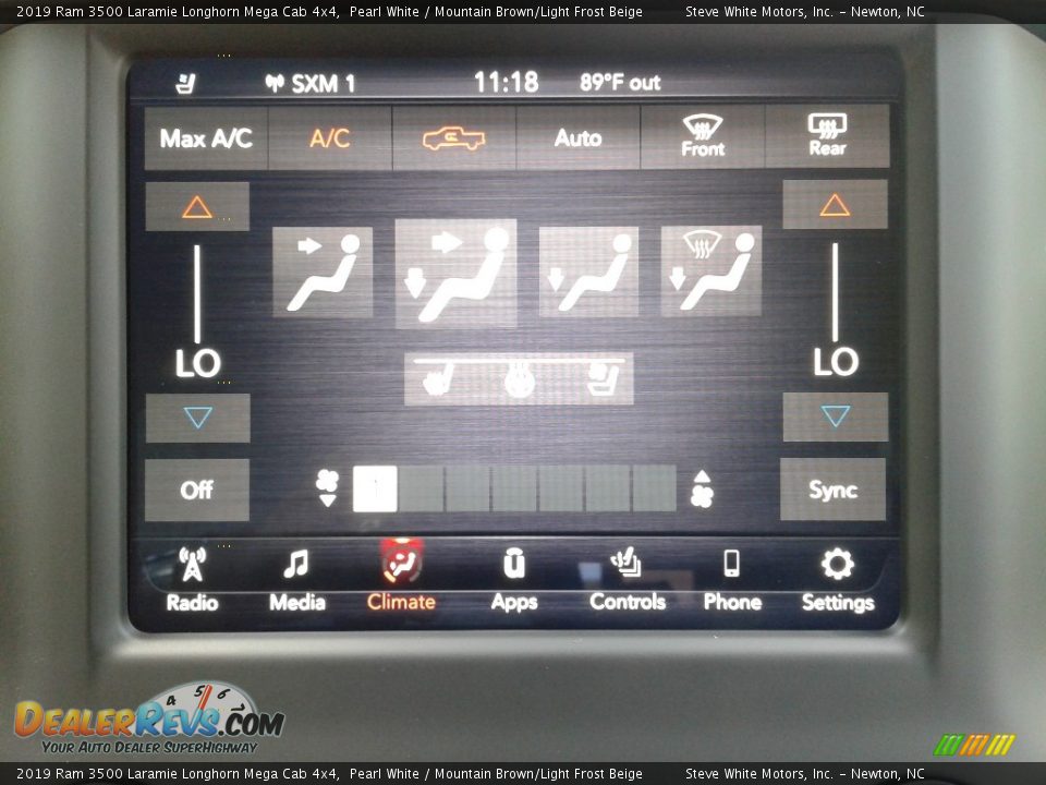 2019 Ram 3500 Laramie Longhorn Mega Cab 4x4 Pearl White / Mountain Brown/Light Frost Beige Photo #24