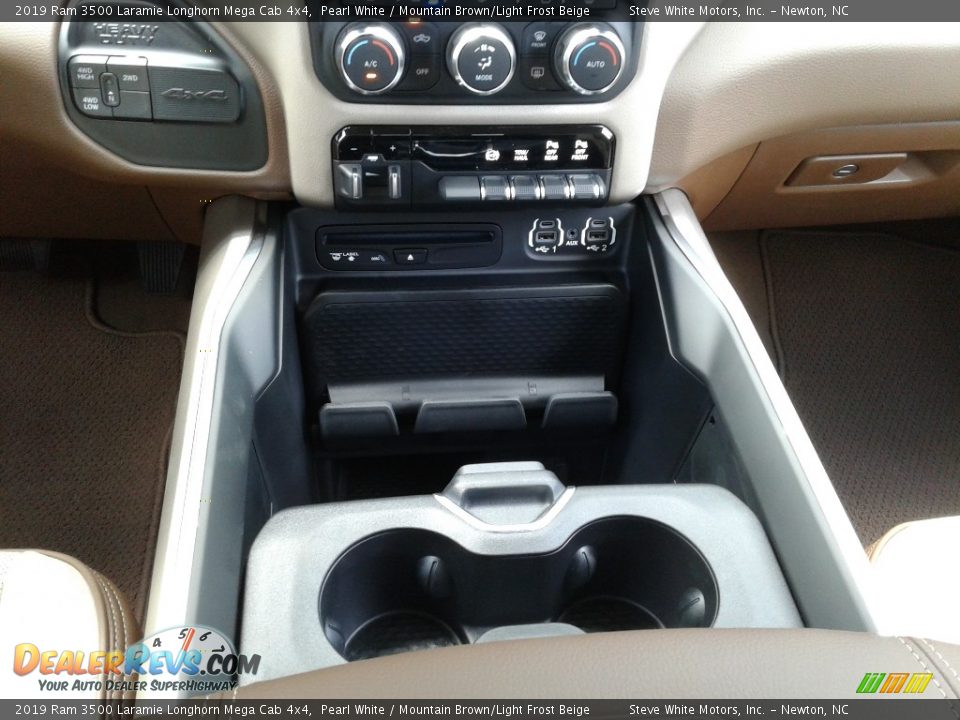 2019 Ram 3500 Laramie Longhorn Mega Cab 4x4 Pearl White / Mountain Brown/Light Frost Beige Photo #29