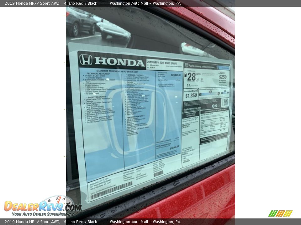 2019 Honda HR-V Sport AWD Milano Red / Black Photo #15